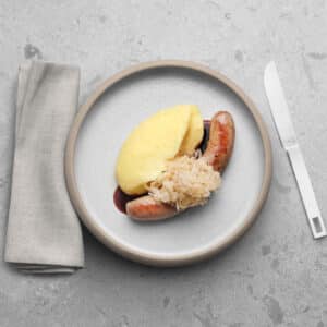 Bratwurst with potatispuré.