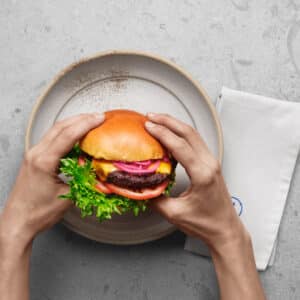 A hamburger.