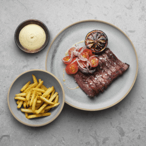 Sirloin steak with bearnaise.