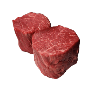 Beef tenderloin tournedos.