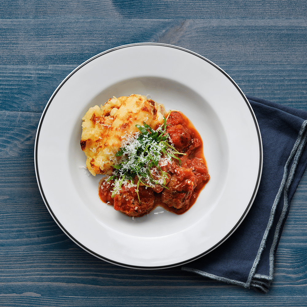 Urban Deli Pasta Polpetti med gratinerat mos