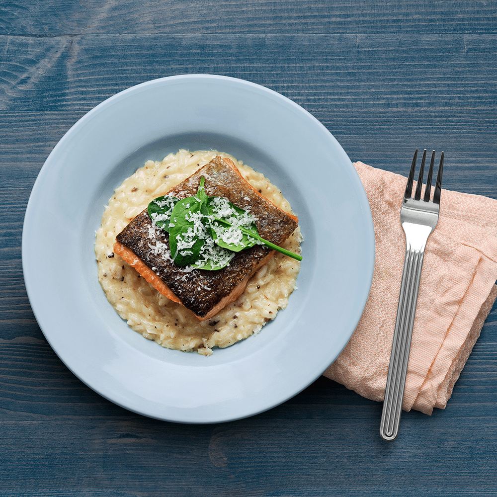 Regnbågslax med tryffelrisotto