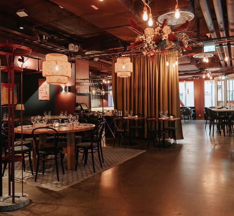 An empty restaurant.