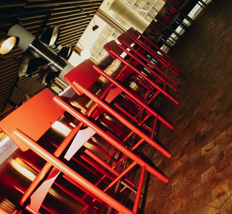 Tables and chairs.